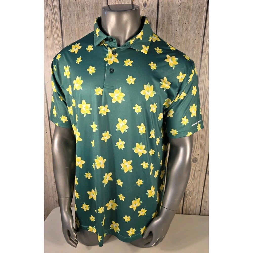 Snake  Eyes Azalea Polo Shirt Green Floral Mens 2XL Golf